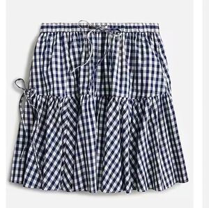 J Crew Teired Gingham Skirt